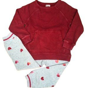 Gymboree Girls Sweatshirt and Pants Set, Size 3T (Girl), Valentine's Day